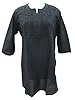 Black Tunic Cotton Embroidered long Kurti