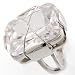 Twisted Rectangular Clear Cocktail Ring - size 7