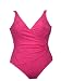Ralph Lauren Rose Pink Textured One Piece Swimsuit w/ Draped Middle and Gold Ring Detail 14