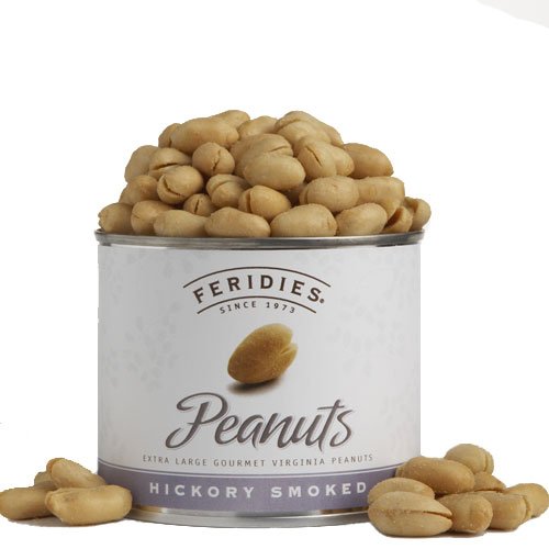 FERIDIES Hickory Smoked Virginia Peanuts, 9-Ounce Cans (Pack of 4)