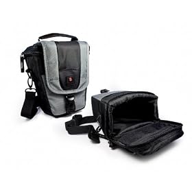 Tuff-Luv 'ZipNGo' holster / telescopic style / Top-loader case for digital SLR camera in size: 1 / colour: Grey / compatible with (Panasonic Lumix FZ100 / FZ45 / LX5 / DMC-GF2 / DMC-GH2)