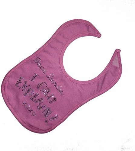 Dear Santa I Can Explain Pastel Pink Bling Baby Bib
