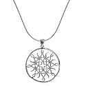 Sterling Silver Celtic Love Knot Sun Filigree Circle Pendant, 18"