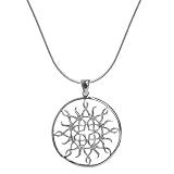 Sterling Silver Celtic Love Knot Sun Filigree Circle Pendant, 18