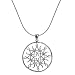 Sterling Silver Celtic Love Knot Sun Filigree Circle Pendant, 18