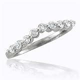 14k White Gold Anniversary Wedding Diamond Ring Band, Size 7 (GH, SI-I, 0.38 carat)