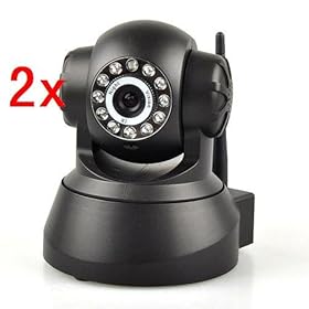 Neewer 2x Webcam Wireless P/T IP Camera Network Audio ADPCM/MJPEG Night Vision Wifi Cam