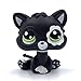 LPSCB Custom-Made Baby for Short Hair Cat #2249 Black Body White Flower Eyes 1 Inch Kitty Mini Pet Toys