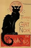 Professionally Framed Theophile Steinlen Tournee du Chat Noir Art Print Poster - 24x36 with RichAndFramous Black Wood Frame