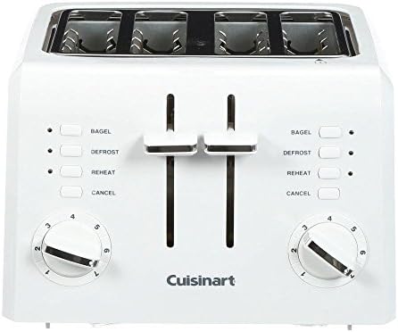 Cuisinart Compact 4-Slice Toaster in White with Stainless steel accents