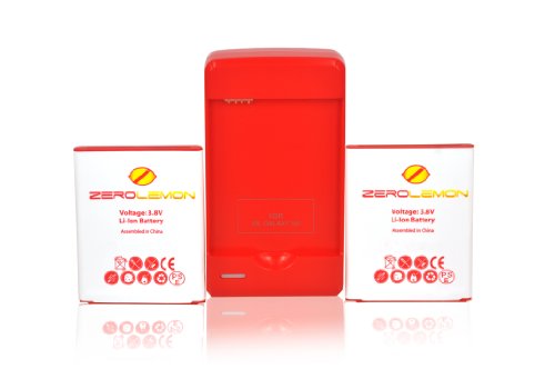 [180 days warranty]ZeroLemon 2x Samsung Galaxy SIII 2300mAh Slim Battery + Free Battery Charger with USB charge port (Compatible with Samsung Galaxy S III GT-i9300, AT&T Samsung Galaxy S3 Samsung i747, Verizon Samsung Galaxy S3 Samsung i535, T-mobile Samsung Galaxy S3 Samsung T999, U.S. Cellular Samsung Galaxy S3 R530, and Sprint Samsung Galaxy S3 Samsung L710) **WORLD'S LARGEST CAPACITY ORIGINAL SIZE BATTERY** (ZL-GS3-2x-2300)