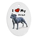I Love My Pit Bull Ornament (Oval)