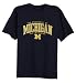 Michigan Wolverines 100% Cotton Short Sleeve T-Shirt-(Navy, X-Large)