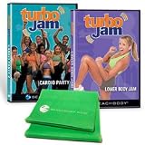  : Turbo Jam Deluxe 2 DVD Set by Chalene Johnson - Cardio Party 2 & Lower Body Jam with Resistance Band