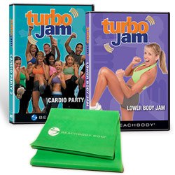 Turbo Jam Deluxe 2 DVD Set by Chalene Johnson - Cardio Party 2 & Lower Body Jam with Resistance Band