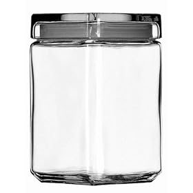 Buy ANCHOR HOCKING 1.5 Quart Stackable Glass Jar With Metal Lid, Set of 4 Sold in packs of 4