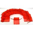 24 Jewelry Red Organza Drawstring Pouches Gift Bags 2.75x3"