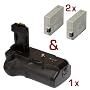 Batteriegriff & 2 Akkus f�r Canon EOS 500D, 450D und 1000D - wie BG-E5, LP-E5 in Originalqualit�t! Battery Pack