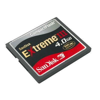 SanDisk SDCFX3-004G-A31 4 GB Extreme III CompactFlash Card (Retail Package)