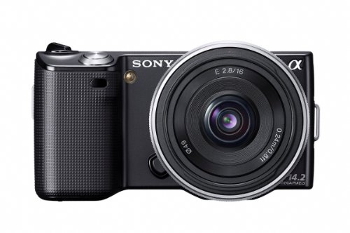 Sony NEX-5AB Systemkamera (14 Megapixel, 7,5 cm (3 Zoll) Display, Live View, Full HD Videoaufnahme) Kit schwarz inkl. 16mm Objektiv