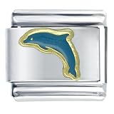 Animal Blue Dolphin Italian Charms Bracelet Link