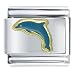 Animal Blue Dolphin Italian Charms Bracelet Link