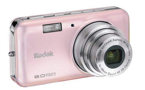 Kodak EasyShare V803 8MP Digital Camera with 3x Optical Zoom (Pink Rose)