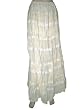 Women Long Skirt Cream Cotton Bohemin Lacework Skirt 40"