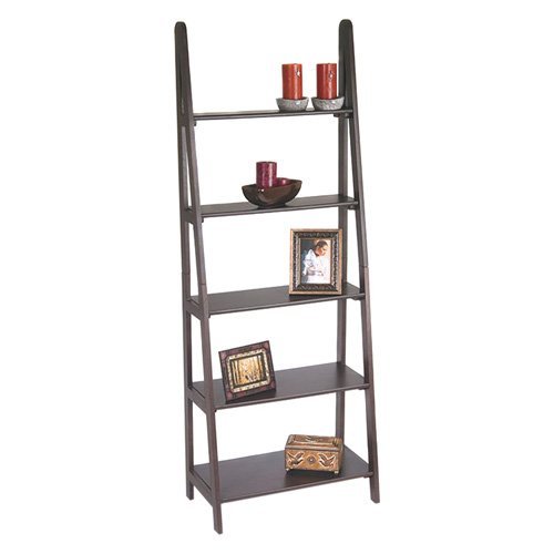 ES21Espresso Ladder Bookcase