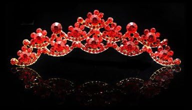 WittyGirl (TM) Beautiful Crystal Hair Clips Only For Bride & Everning Dress--Chinese Red