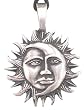 Moon & Sun Man Face Pewter Pendant Necklace