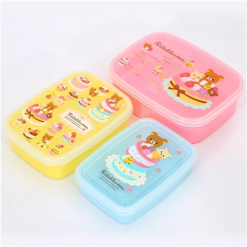 Rilakkuma Bento Box 3 pcs Lunch Box Cupcake