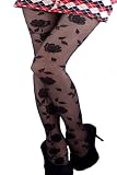 Ilitia Dress Rose Motif Black Sheer Hosiery Pantyhose Tights