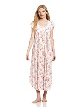 Hot Sale Carole Hochman Women's Rose Cottage Long Gown, Rose Cottage White, Large