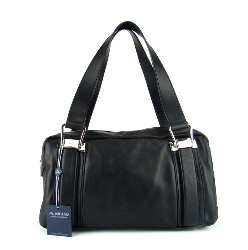 ARCADIA Italian Designer Handbag Shoulder Bag in Black or Purple Leather ARCADIA Italian Designer Handbag Shoulder Bag in Black or Purple Leather