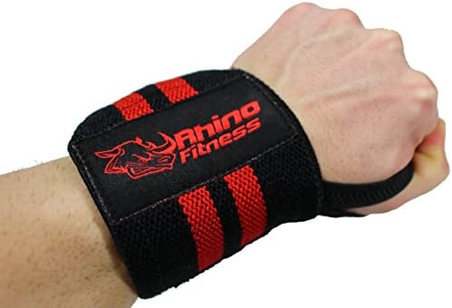 Weightlifting Wrist Wraps w/ Thumb Loop - 18x3 Inches w/ Large Secure Velcro Zone. Multiple Colors Available Red, White and Pink.