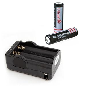 UltraFire 18650 3.7V 3600mAh Lithium Rechargeable Batteries Battery 2 Pack + Charger