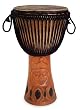 Wood djembe drum, 'Warrior' Wood djembe drum, 'Warrior'