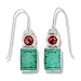 Sterling Silver, Garnet & Dyed Turquoise Cinnabar Floral Earrings by Sajen