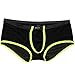 FEESHOW Men's Soft Sheer Mesh Boxer Briefs Shorts Underwear Lingerie Panties (Black, XL)