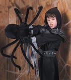 HUGE 50 HALLOWEEN SCARY BLACK SPIDER PROP DECOR - W/ RED EYES!