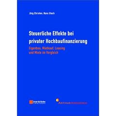 Steuerliche Effekte bei privater Hochbaufinanzierung. Eigenbau, Mietkauf, Leasing und Miete im Vergleich