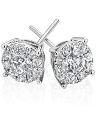 Diamond Unity Flower Stud Earrings 1ctw