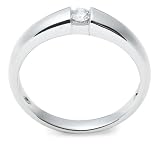 .10ctw Round Diamond Channel-Set Single Stone 14k White Gold Ring (SI2, H-I)