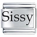 Laser Sissy Brother & Sister Italian Charm Bracelet