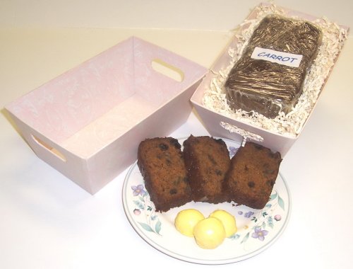Scott's Cakes Carrot Bread in a Pink Victorian Tray