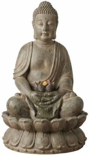 Kare 72161 Brunnen Buddha 85 x 52 x 5.2 cm Polyresin Stein Preisvergleich