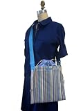 V2SL Laguna Beach Stripes of Vela TESAGE tote bags, Style 2S, Cotton Stripes Dots, Shoulder bags with Drawstring Closure Top
