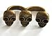Vintage jewelry two finger retro skull ring goth punk Art Deco antique emo
