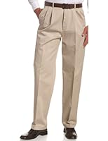 Haggar Men's Work-To-Weekend No-Iron Pleat-Front Pant with Hidden Expandable Waist